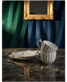 Resim Emsan İstiridye 6 Kişilik Kahve Fincan Takımı Beyaz 90 Ml Beyaz 