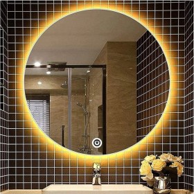 Resim Dnr-Mirror85 Cm Dokunmatik Tuşlu Günışığı Ledli Yuvarlak Banyo Aynası 
