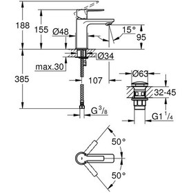 Resim Grohe Lineare XS-Boyut Lavabo Bataryası Krom 23791001 