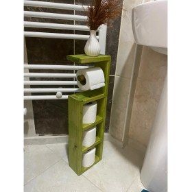 Resim Ser Ticaret Dekoratif Ahşap Tuvalet Kağıdı Aparatı 