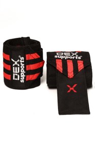 Resim Dex Supports Wrist Wraps - Spor Bilek Desteği 2'li Paket Kırmızı Siyah 