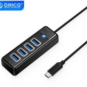 Resim Orico Type-C to USB-A 3.0 4 Portlu Ultra Slim USB Çoklayıcı Hub Siyah 