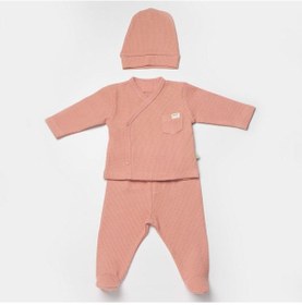 Resim Biorganic Waffle Smile 3'lü Bebek Seti 73323 Bej 