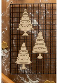 Resim Evlilik Pastası Kurabiye Kalıbı, Hamur Şekillendirici, Bisküvi Kalıbı, Kolay Kesim Ucu Beyaz 