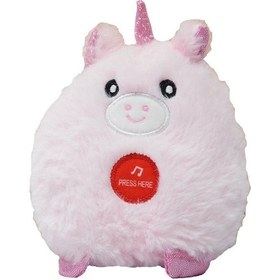Resim Sevimli Sesli Mini Unicorn Peluş Pembe 10 Cm - Uyku Ve Oyun Arkadaşı Peluş Oyuncak Pembe 