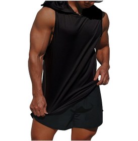 Resim Ranyeek Erkekler İçin Kapüşonlu Spor Atleti, Nefes Alabilen Kumaş, Hızlı Kuruma, Siyah Xl Bx002 