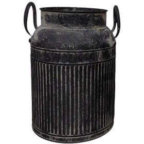 Resim Suntek Çiçek Rustik Sürahi Şık Boho Dekoratif Masa Orta Siyah L 