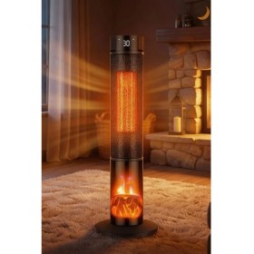 Resim Robo Şömineli Seramik Kule Tipi Dikey Hızlı Isıtıcı Uzaktan kumandalı 