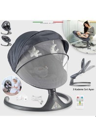 Resim Elele Dormire 2 Elektrikli Otomatik Sallanan Kademeli Ana Kucağı Antrasit 