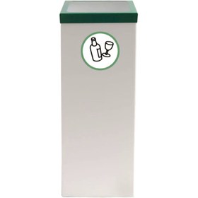 Resim Galvatek Metal Metal Geri Dönüşüm Sıfır Atık Kutusu Elektrostatik Toz Boyalı 25x25x70 (CAM) 