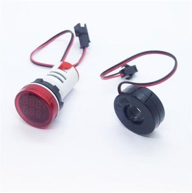 Resim Yuvarlak Kırmızı-22mm 50-500 V 0-100a Led Ac Dijital Voltmetre Ampermetre Sinyal Işıklı-4834 