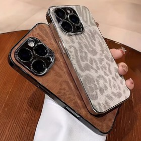 Resim iPhone17 17Pro 17Promax 16 16pro kaymaz 15 14 13 12 11 için kaplamalı leopar desenli lensli, dahili lensli her şey dahil telefon kılıfı 