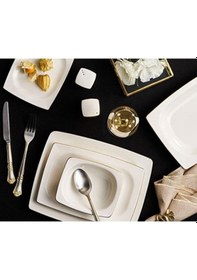 Resim Porland Yemek Takımı 57 Parça Riva Altın Beyaz 