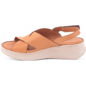 Resim Mammamia D25ys-2855 Deri Comfort Kadın Sandalet Taba 