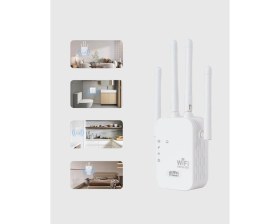 Resim Alvo Store Buğz 300MBPS Wifi Menzil Genişletici 4 Antenli Wpa3 Güvenlikli Priz Tipi Repeater 