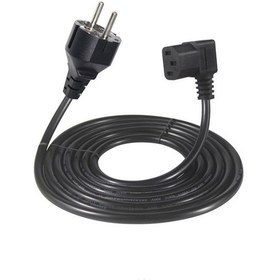 Resim C13 Power Güç Kablosu 90° Derece L Tip Sol Açılı - 1.8 mt 
