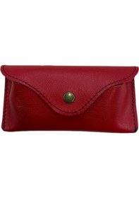 Resim Ln Leather Gerçek Deri Gözlük Kılıfı Kırmızı 
