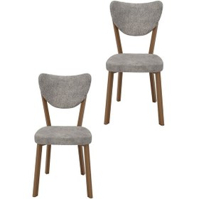 Resim Elma 2li Mutfak Yemek Masası Sandalyesi Kahve 