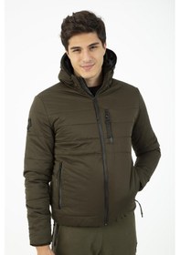 Resim Maraton Sportswear Regular Erkek Kapşonlu Uzun Kol Basic Haki Mont 21264-haki Haki 