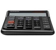 Resim Casio JE-12E-BK Siyah 12 Hane Masa Üstü Ergonomik Tuşlu Hesap Makinesi 