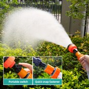 Resim Hızlı-Snap Ayarlanabilir Püskürtme Nozulu ile Taşınabilir El Tipi Bahçe Püskürtücü Başlığı - Çimler, Bahçeler, Saksı Bitkiler, Tohumlar, Bahçe Aksesuarları için Dayanıklı Plastik Turuncu ve Siyah Püskürtme, Kullanıcı Dostu Tasarım, Ergonomik Kolu ile 