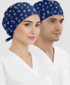 Resim ÇİZGİ MEDİKAL Çapa Desenli Bone (Cotton Likra Kumaş) 