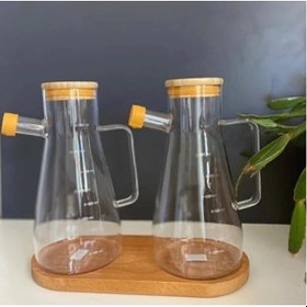Resim 2 Bölmeli Oval Doğal Bambu Sunum Tabağı - 23x12 Cm Yuvarlak Hatlı Çerezlik, Sosluk Ve Kahvaltılık Açık Gri 