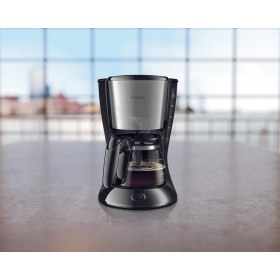 Resim Philips Filtre Kahve Makinesi, 1,2 Lt Kapasite, Otomatik Kapanma, Cam Demlikli, Siyah ve Metal, HD7462/20 