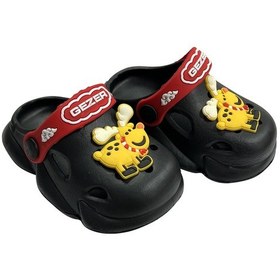 Resim Gezer Kaydırmaz Taban Erkek Çocuk Terlik Geyik Siyah Kırmızı 001 