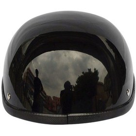 Resim Retro Stil Motosiklet Yarım Kask Abs + Pamuklu Plastik Şapka - Parlak Siyah Motosikletçi Biker Ridder İçin Tek Beden Evrensel Yıkanabilir 