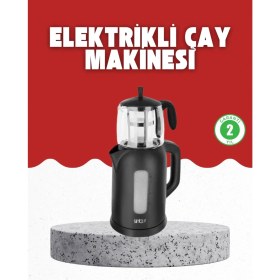 Resim Pileli Store Pilelistore Sıcak Tutma Özellikli 2’si 1 Arada Çay Makinesi ve Su Isıtıcı 