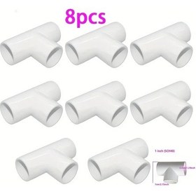 Resim Willowhaven 1" 3/4" 1/2" T Tip 3 Yollu Pvc Baglanti Parcasi 8 Adet Dıy Bahce Yapi Malzemesi 