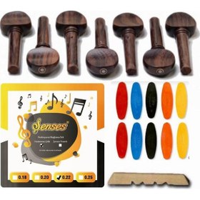 Resim Nokta Sedefli Pelesenk Bağlama Burgu + 0.22 Divan Saz Teli+Tezene 