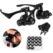 Resim Braket/kafa Bandı Büyüteç 2 Led Işık Ve 8 Değiştirilebilir Lensli Cam Takı Saati Onarım Loupe Diğer 