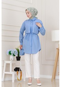 Resim Sevitli Beli Bağcıklı Allerli Taşlı Tunik-bebe Mavi-5220 Bebek Mavisi 