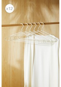 Resim Ocean Home Textile 12'li Ekru Renk Kumaş Kaplı Metal Giysi Askısı 21.5 X 42 X 0.5 Cm Ekru 