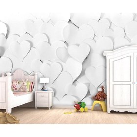 Resim 3 Boyutlu Kalpler Genç Odası Duvar Kağıdı 