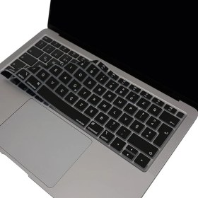 Resim MacBook Air 13 Klavye Koruyucu - A1932 A2179 A2337 M1 Uyumlu, Türkçe F Dizilim, Silikon Toz & Sıvı Koruma, Uk Enter Tipi Siyah 