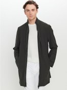 Resim Erkek Hakı Standart Fit Normal Kesim Dik Yaka Yan Cepli Trençkot Haki 