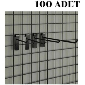 Resim 100 adet 20 Cm Tel Pano Kancası Raf Askısı Siyah 