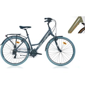 Resim Carraro Elite 705 28" 46 cm 21 Vites V Fren Mat Metalik-Açık Yeşil-Kahverengi-Bakır Bayan Şehir Bisikleti 