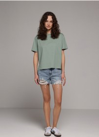 Resim Colin's Mom Fit Yüksel Bel Düz Kadın Light İndigo Denim Jean Şort 