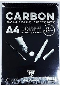 Resim Clairefontaine Carbon Black Paper Üstten Spiralli 120G 20 Yp A4 