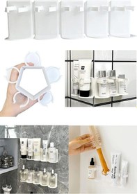 Resim Kendinden Yapışkanlı Baharatlık, Sabunluk Ve Fırçalara Uygun Duvar Rafı Diğer 