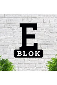 Resim zafrakreklam Apartman Site Bina Blok Yönlendirme E Blok 34x40 Cm Alüminyum Siyah 