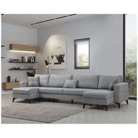 Resim Minar Kristal Dinlenme+3+dinlenme Köşe Takımı Açık Gri 