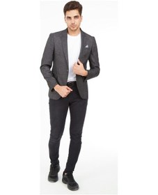 Resim Sposo 5132 Dar Kalıp Yarım Astarlı Siyah Erkek Blazer Ceket Siyah 