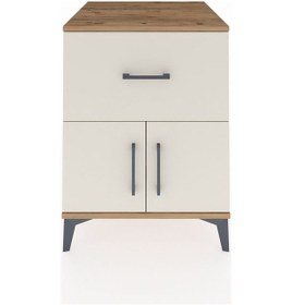 Resim Kronos Komodin Tek Raflı Tek Çekmeceli 2 Kapaklı 60x59x80 Çam... Çam 