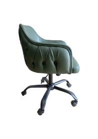 Resim Kapitoneli Lüks Çalışma Sandalyesi Metal Ayaklı 