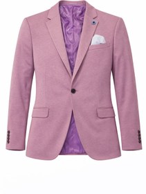 Resim Plus Scorpion Erkek Pamuklu Penye Likralı Tek Düğmeli Çift Yırtmaçlı Blazer Ceket 